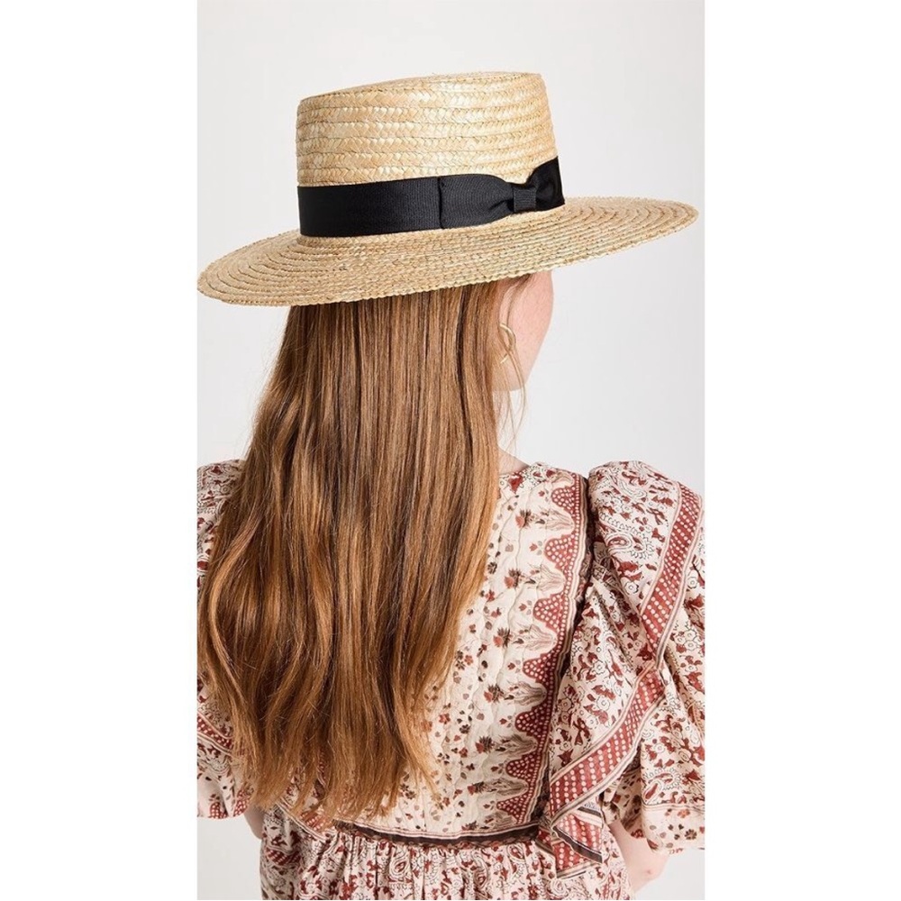 Lack Of Color Straw Hat with Black Band - Picture 6 of 9